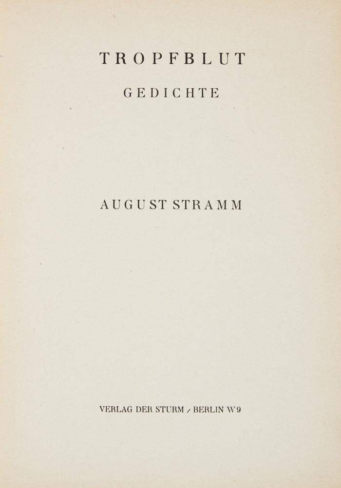 Tropfblut. Gedichte.