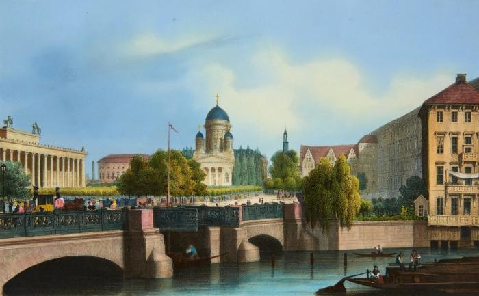 Berlin/Potsdam. - Berlin. Lustgarten, Dom Nationalgallerie / Schloss, großer Kurfürst / Potsdam. Das Königliche Schloss / Schloss Sans-Souci.