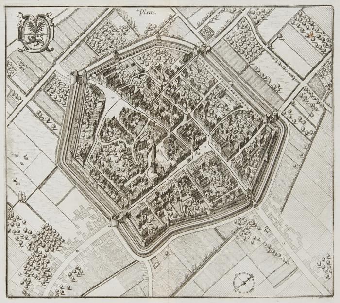 Düren. - Ansicht aus der Vogelschau.