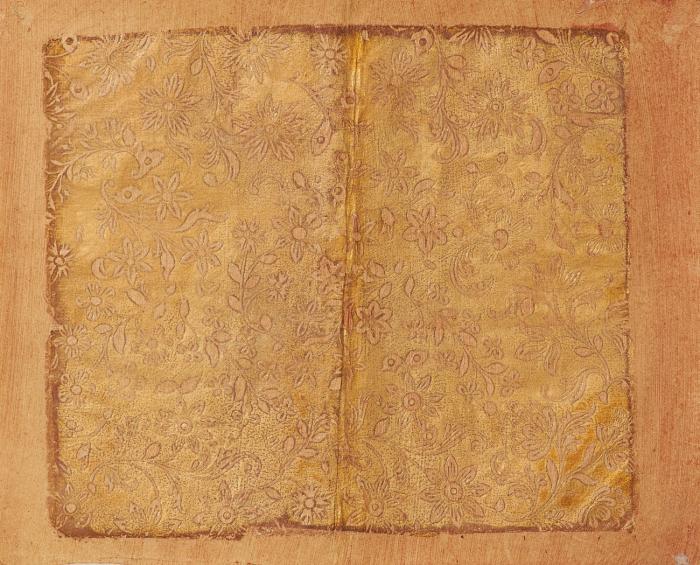 Buntpapier/Brokatpapier. - Lockeres Rankenwerk mit unterschiedlichen Blüten.