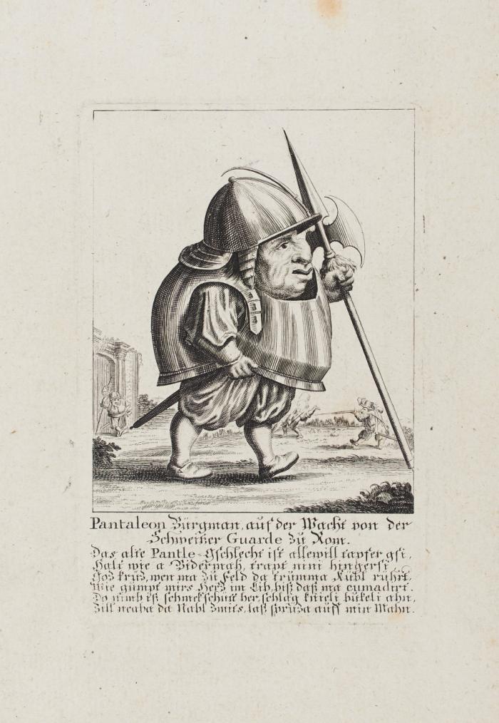 Kartikatur. – Pantaleon Bürgman, auf der Wacht von der Schweizer Guarde zu Rom.