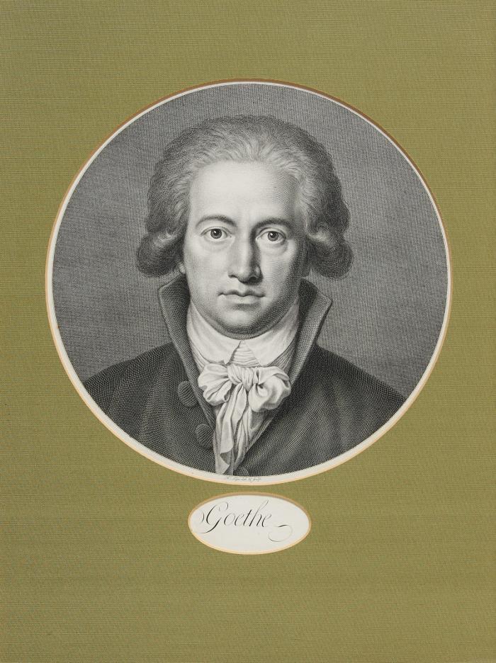 Johann Wolfgang von Goethe. Brustbild im Rund.