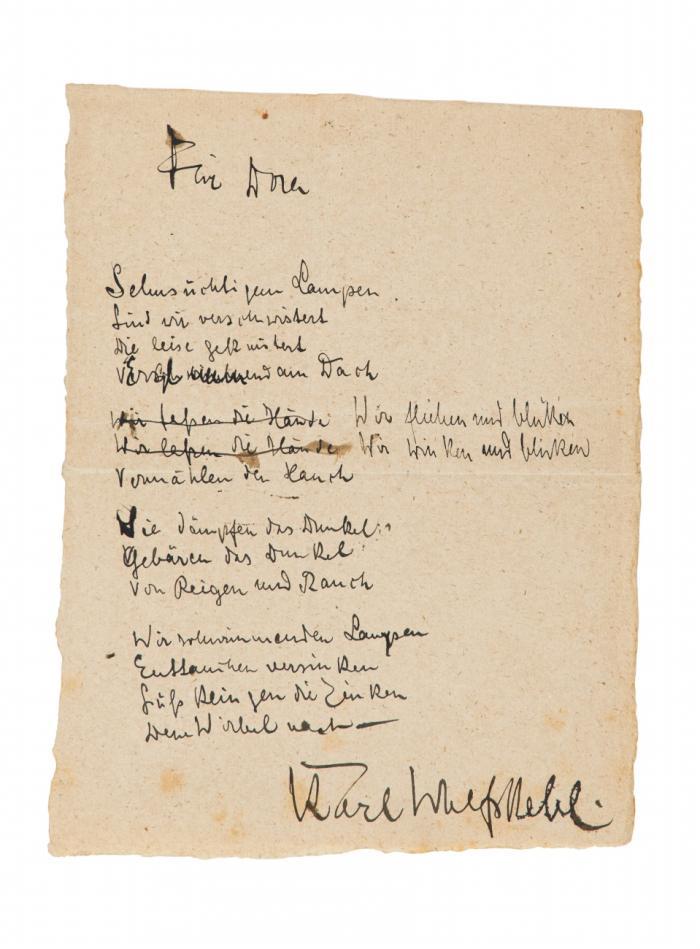E. Gedicht (Entwurf) m. U. 