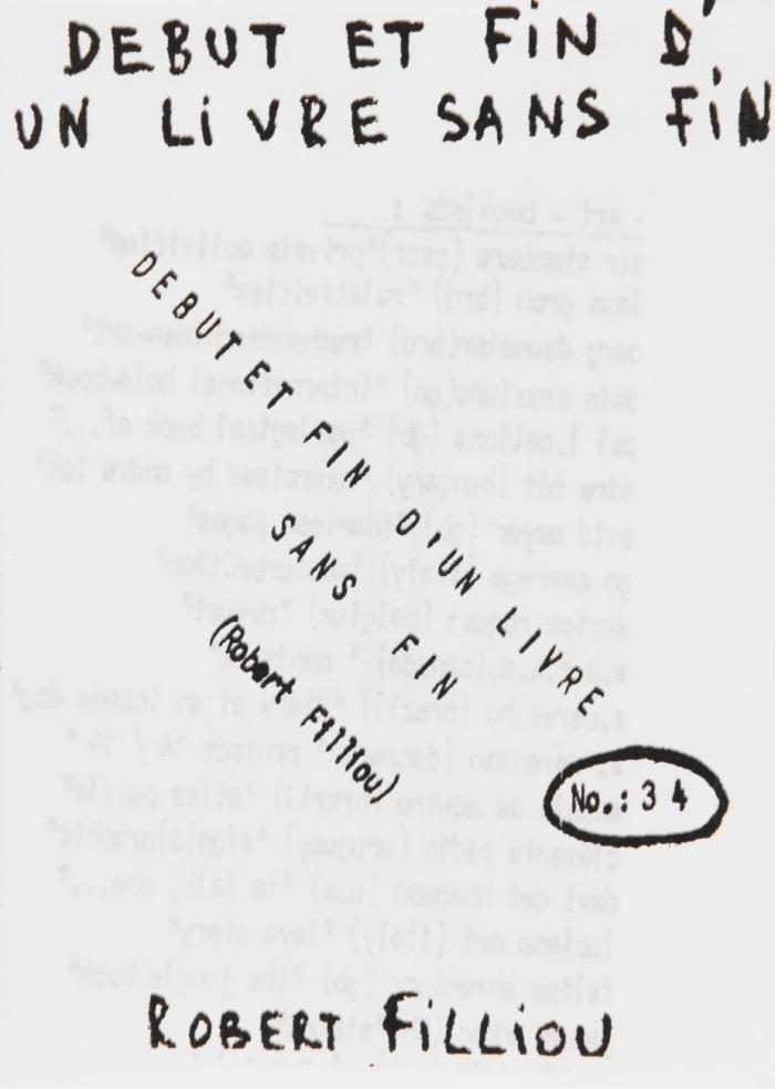 Debut et fin d'un livre sans fin, No. 34.