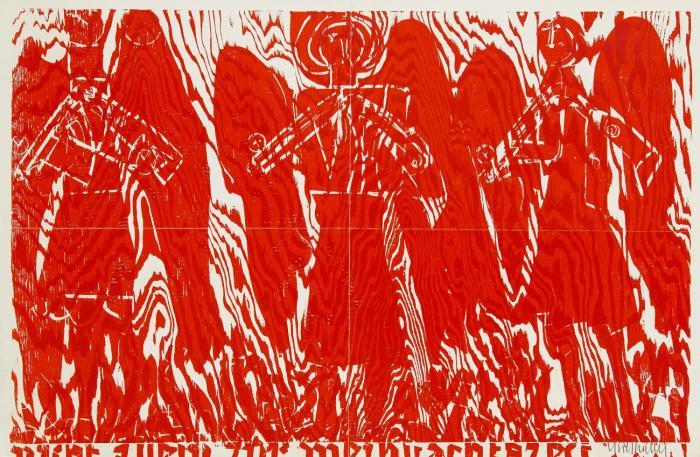 Konvolut von 10 Bänden und Heften 1959 - 78. 
1.) Geh durch den Spiegel. Folge 8/1956. Köln: Galerie der Spiegel 1956. 38 X 26 cm. Mit 3 (1 doppelblattgr.und sign.) OrHolzschnitten. OrBroschur. - Eines von 100 Ex. 
2.) Der Engel der Geschichte. Nr. 3. Hrsg. von HAP Grieshaber. Stuttgart: Manus-Presse 1965. 41 x 28,5 cm. Mit 2 sign. OrHolzschnitten (1 auf Umschlag) von Grieshaber. Illustr. OrUmschlag. - Eines von 500 Ex. 
3.) Der Totentanz von Basel mit den Dialogen des mittelalterlichen Wandbildes. Dresden: VEB Verlag der Kunst 1966. 45 x 35 cm. Mit 40 Farbholzschnitten. 3 nn. Bll., 40 num. Doppelbll., VII SS., 1 nn S. OrLn. - Fürst 66/1-66/40 c. Spindler 65,4.
4.) Engel der Geschichte XII. Hrsg. von M. Fürst und R. Hänßel. Stuttgart: Manus-Presse 1969. 40,8 x 29 cm. Mit Beiträgen von H.-M. Erhardt, Ludwig Greve, Heinrich Böll, Gert Köhler u. a.  - Eines von 1000 Ex. 
Dazu: 6 weitere Bände, Hefte und Ausstellungskataloge über Grieshaber.