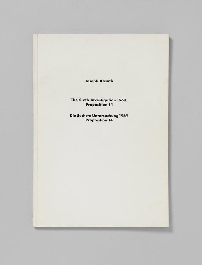 The Sixth Investigation 1969 Proposition 14 (Die Sechste Untersuchung 1969 Proposition 14).