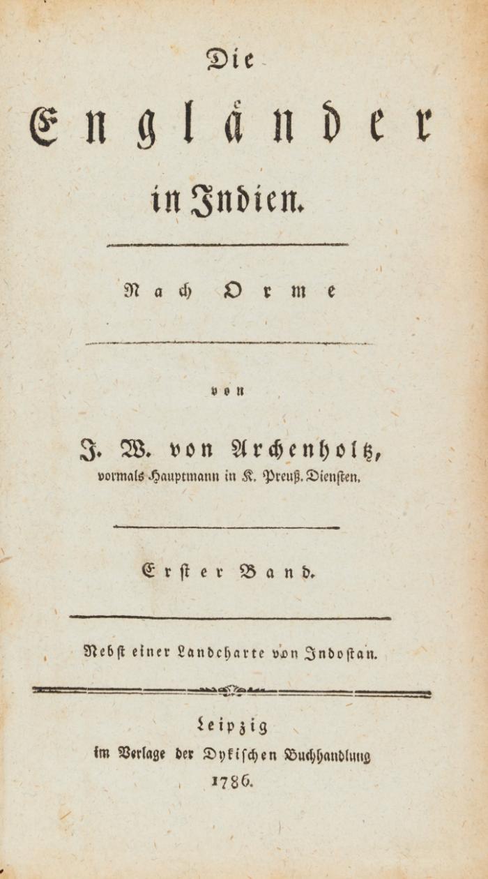 Die Engländer in Indien. Nach Orme. 3 Bände in 2.