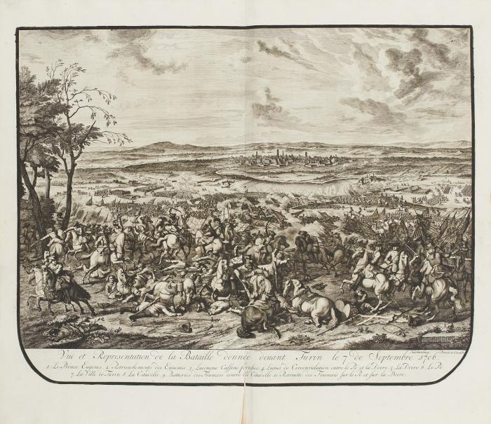 Batailles gagnées par le Serenissime Prince Fr. Eugene de Savoye sur les ennemis de la Foi, et sur ceux de l'Empereur & de l'Empire, en Hongrie, en Italie, en Allemagne & aux Pais-Bas.