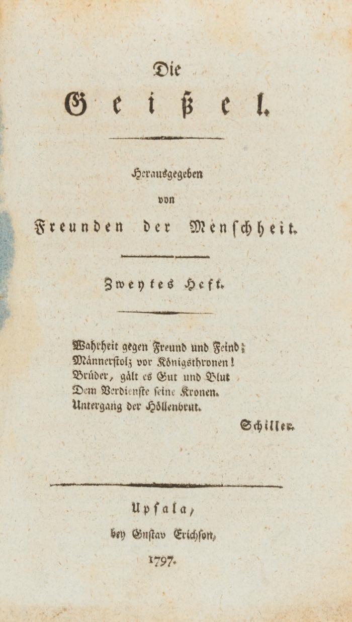 Die Geißel. Herausgegeben von Freunden der Menschheit. 31 Hefte (von 36) in 7 Bdn.