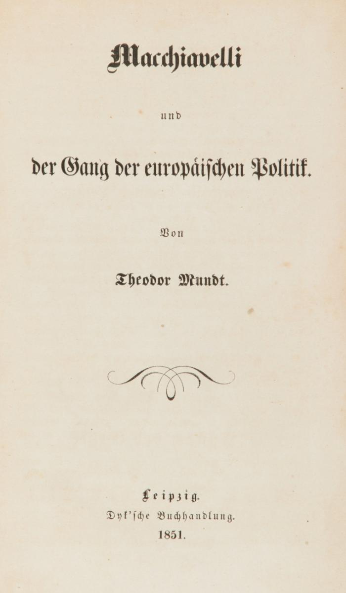 Macchiavelli und der Gang der europäischen Politik.