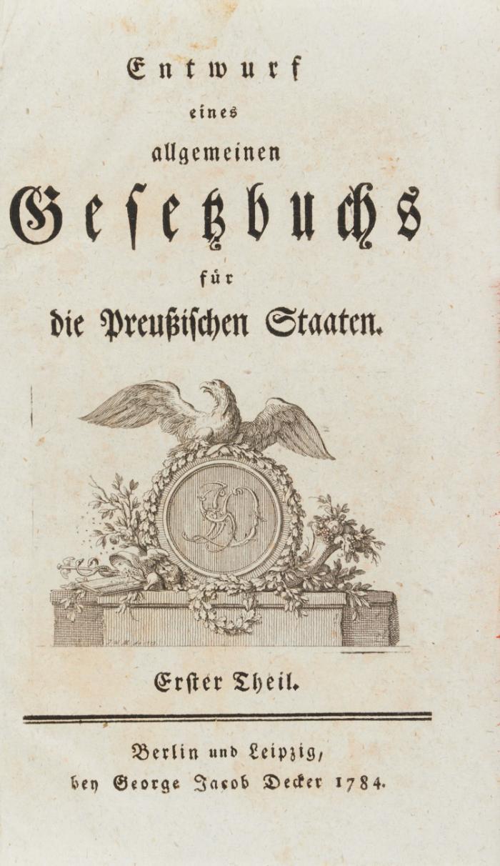 Entwurf eines allgemeinen Gesetzbuchs für die Preußischen Staaten. 6 Bände.