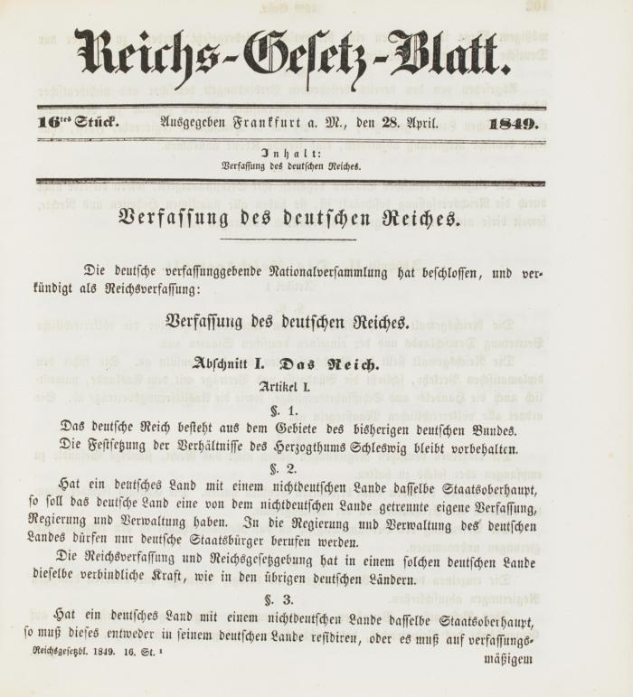 Reichs-Gesetz-Blatt. 1. Stück, 29.9.1848 - 18. Stück, 7.6.1849 (alles Erschienene).
