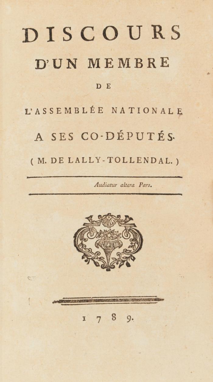 Sammelband mit 6 Schriften sowie einer Zeitschrift aus der Frühzeit der Französischen Revolution.