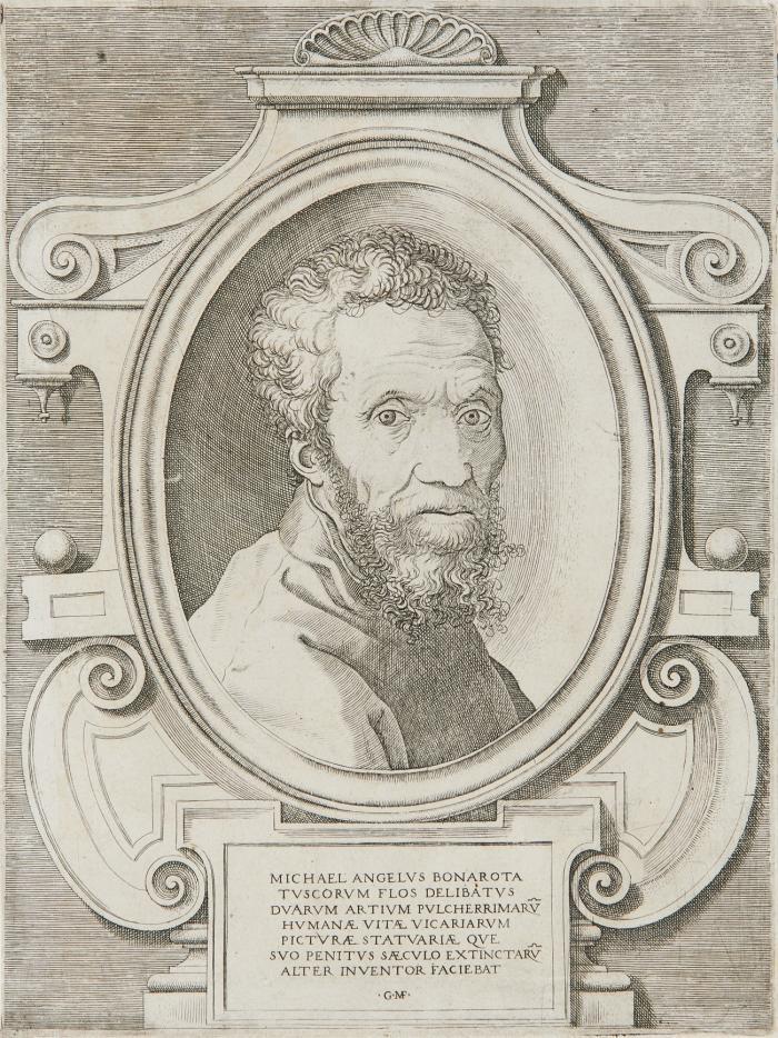Bildnis des Michelangelo Buonarotti.