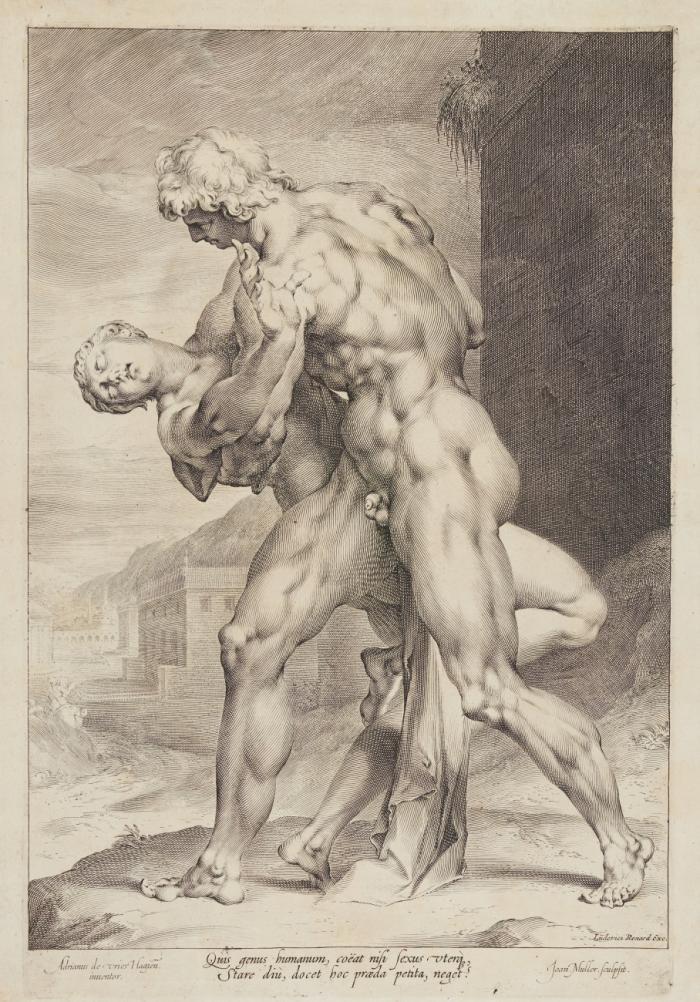 Der Raub der Sabinerin (Seitenansicht). Ca. 1598.