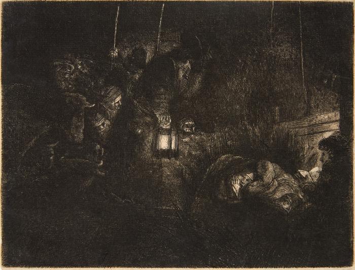 Die Anbetung der Hirten bei Nacht.
