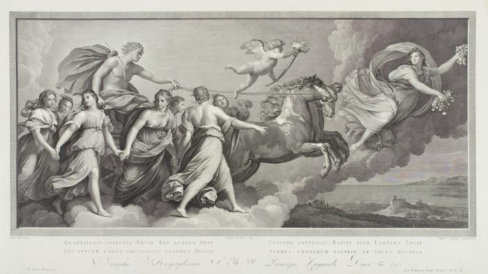 Triumphwagen mit Apoll und  Aurora. Um 1775/99 / Triumphwagen mit Aurora. Um 1790 /1810.