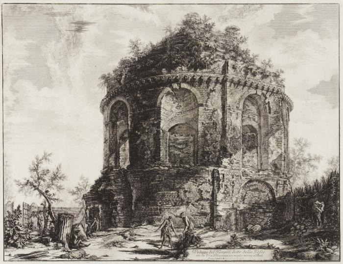 Veduta del Tempio, dette detto della Tosse... (Außenansicht des sog. Tempio della Tosse).