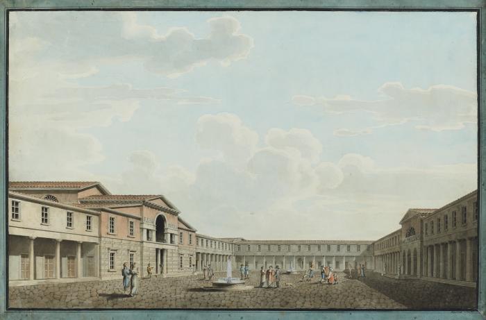 Rom. Gebäude mit großem Innenhof.