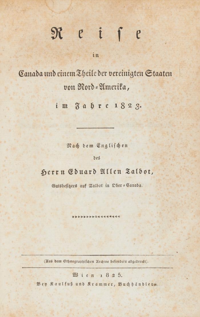 Reise in Canada und einem Theile der vereinigten Staaten von Nord-Amerika, im Jahre 1823. Nach dem Englischen.