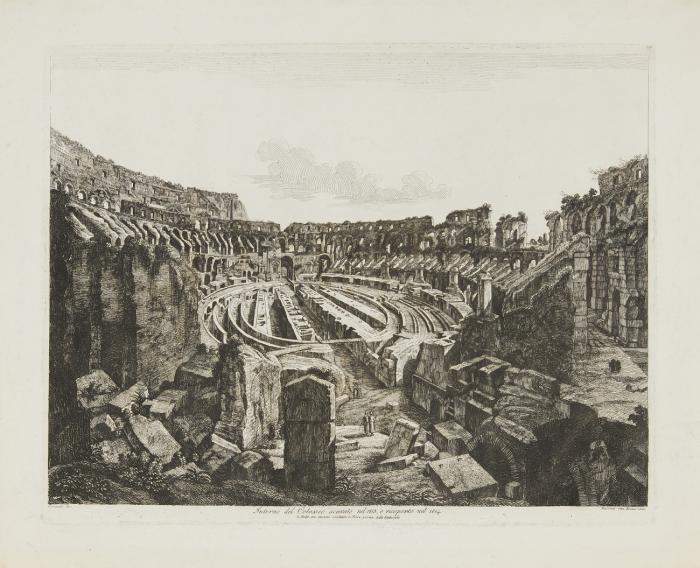 Interno del Colosseo scavato del 1813, e ricoperto nel 1814. (Das Innere des Kolosseums)