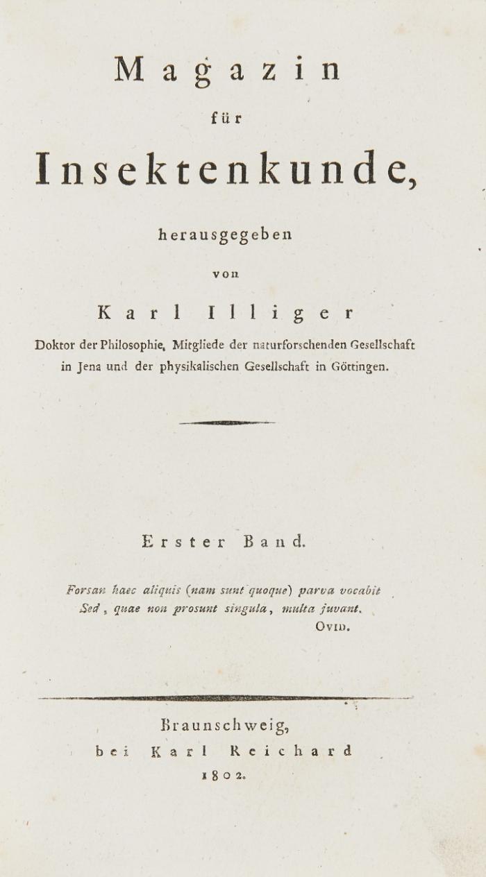 Magazin für Insektenkunde. Bde. 1- 6 in 7 Bdn.