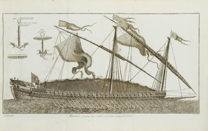 Encyclopédie. Planches, vol. 6, 8/9: Marine / Marine, Évolutions navales. 2 Tle.