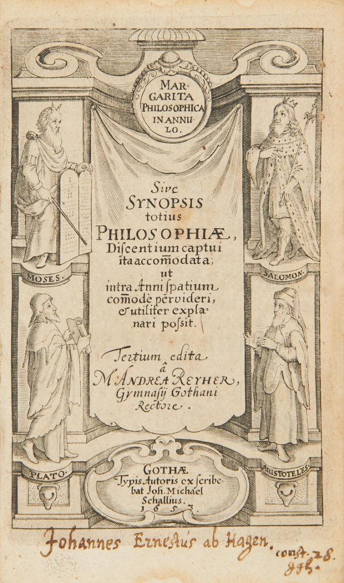 Margarita Philosophica In Annulo, Sive Synopsis Totius Philosophiae : Discentium Captui Ita Accommodata. 3. Aufl.