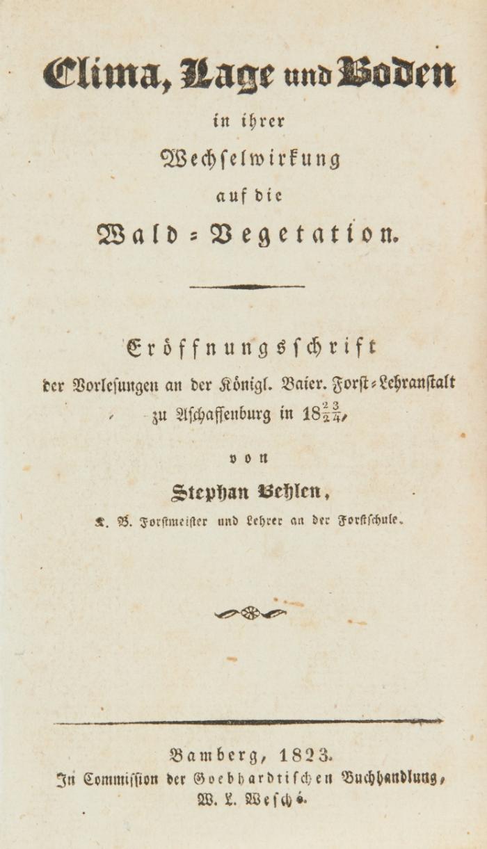 Sammelband mit 4 Schriften zu Wald-, Forst- und Landwirtschaft. Zürich, Nürnberg u. a. 1775-1848.16,8 x 10,5 cm. Pp. mit hs. Rs. und etwas Rv.