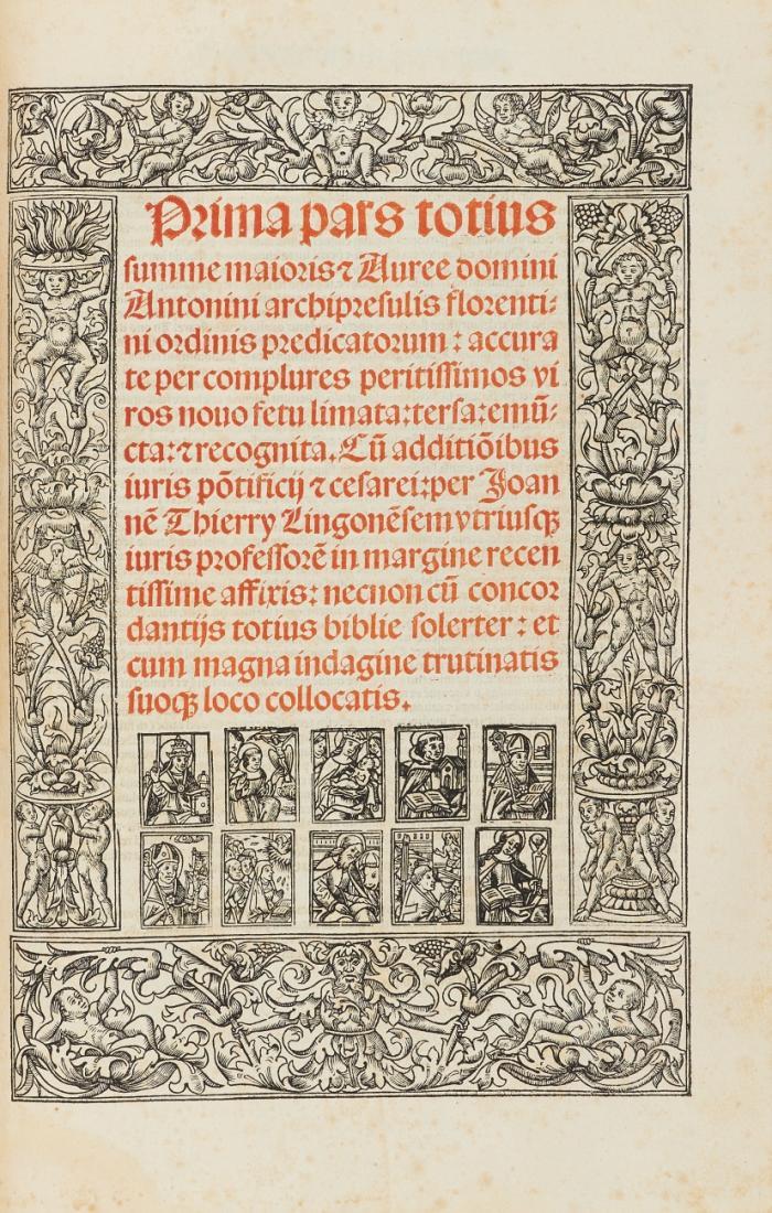Repertorium totius summe auree ... / Prima pars totius summe maioris (et) auree ... Cu(m) additio(n)ibus iuris p(n)tificij (et) cesarei: per Joanne(m) Thierry ... 2 Tle in 1 Bd.