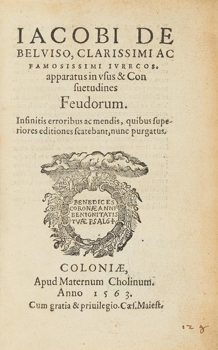 Apparatus in usus & Consuetudinaes Feudorum