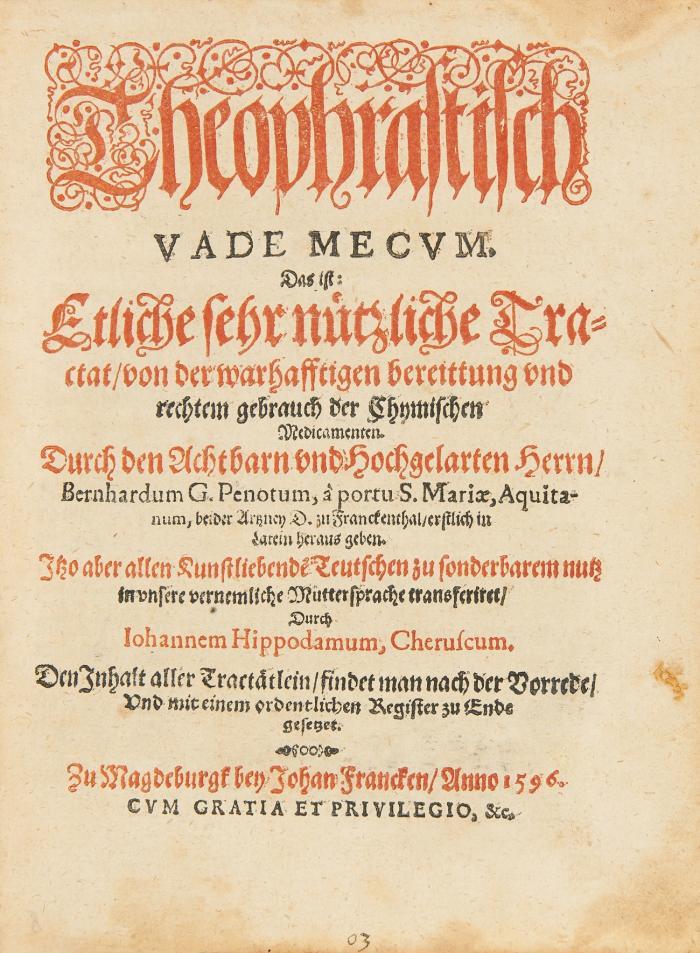 Medizin. - Sammelband mit 5 paracelsistischen Schriften und 3 handschriftlichen Traktaten.
