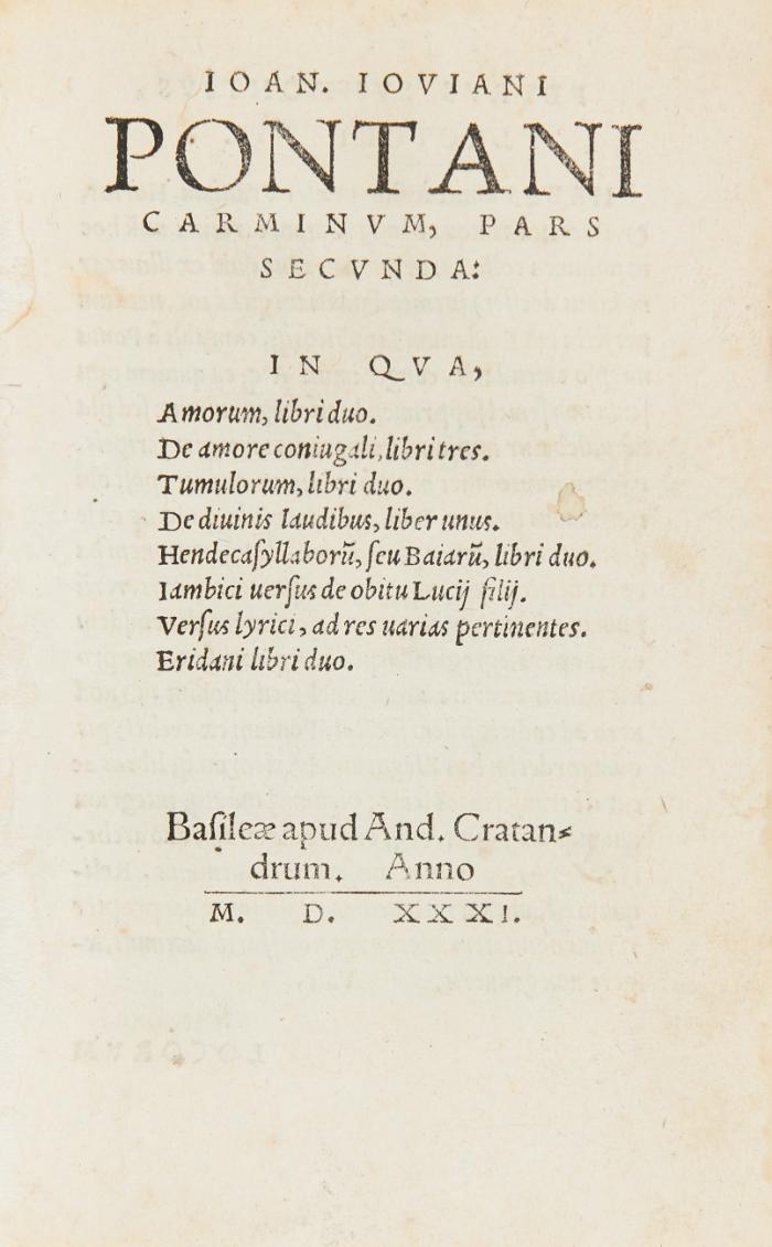 Carminum, quae quidem extant, omium pars prima/ secunda. 2 Tle. in 1 Bd.