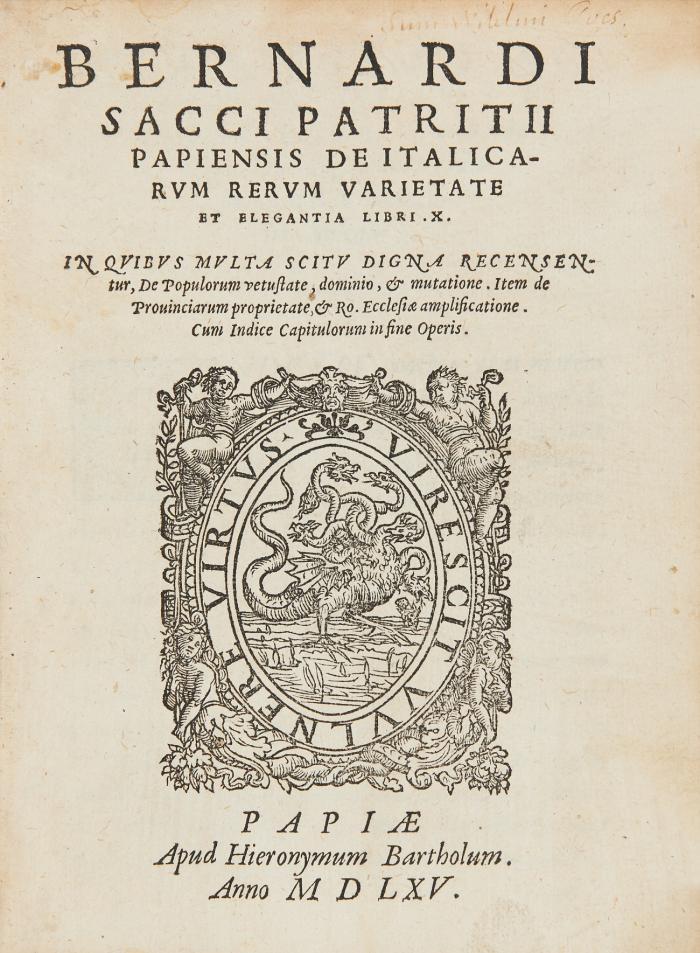De Italicarum rerum varietate et elegantia libri  X.