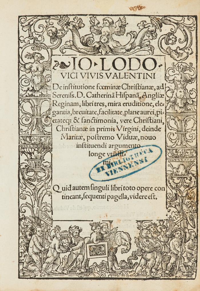 De institutione fœminæ Christianae, libri tres.