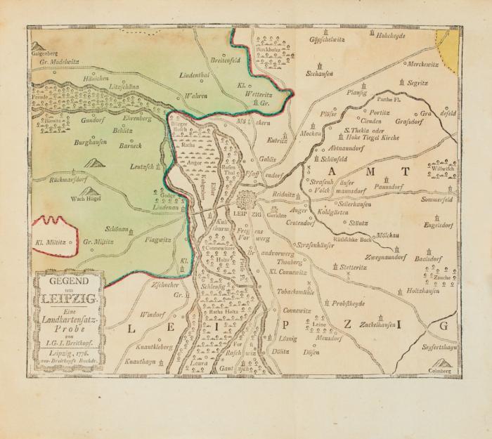 Ueber den Druck der geographischen Charten. Nebst beygefügter Probe einer durch die Buchdruckerkunst gesetzten und gedruckten Landcharte.
