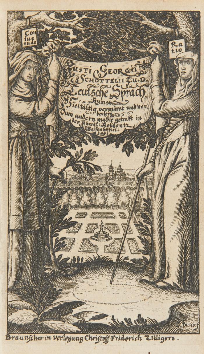 Teutsche SprachKunst/ Vielfaltig vermehret und verbessert/ darin von allen Eigenschaften der so wortreichen und prächtigen Teutschen Haubtsprache ausführlich und gründlich gehandelt wird. Zum anderen mahle heraus gegeben.