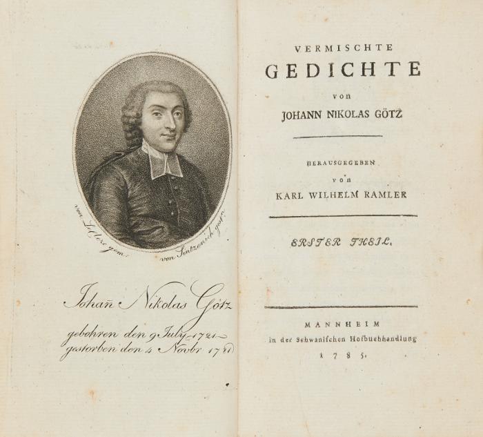 Vermischte Gedichte. Hrsg. von Karl Wilhelm Ramler. 3 Tle in 1 Bd.