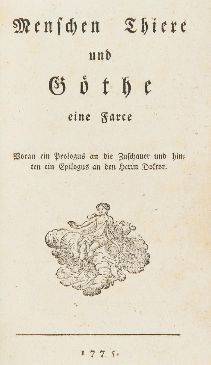 Sammelband mit 8 Schriften des 18. und 19. Jhdts. von Glaßbrenner, Hottinger, Kotzebue, Voltaire, Goethe u. a.
