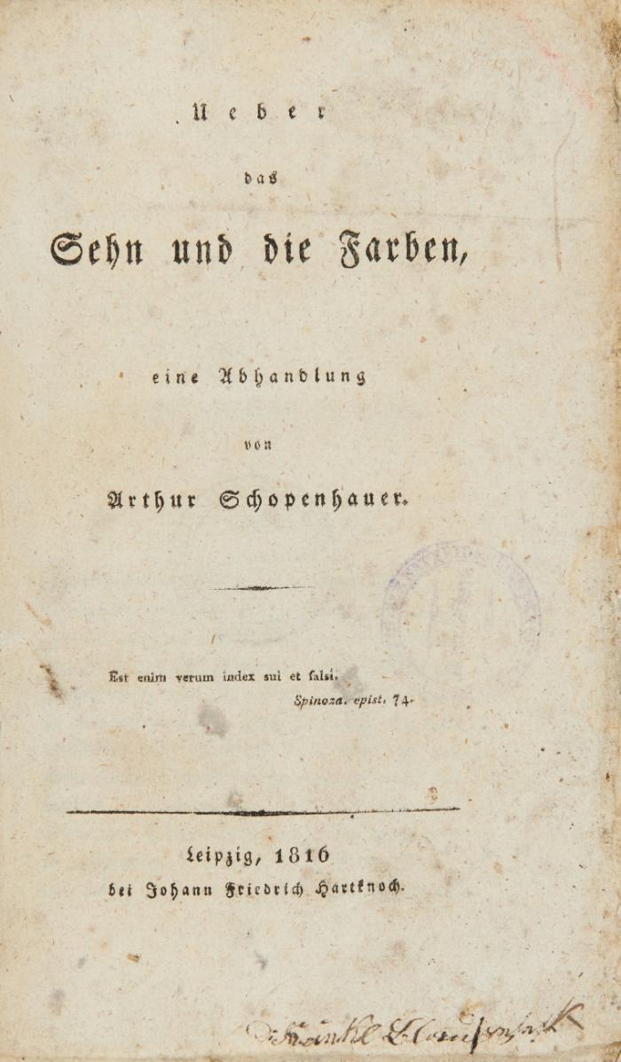Ueber das Sehn und die Farben, eine Abhandlung.