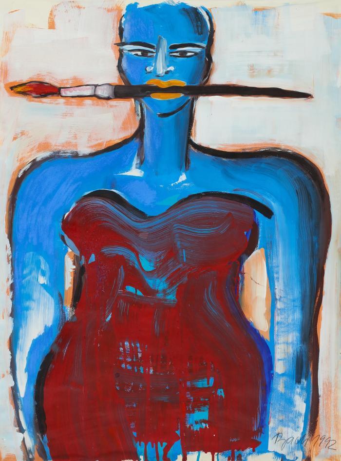 OHNE TITEL (FRAU MIT PINSEL)