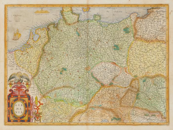 Deutschland. Germania, mit ornamentaler Titelkartusche.