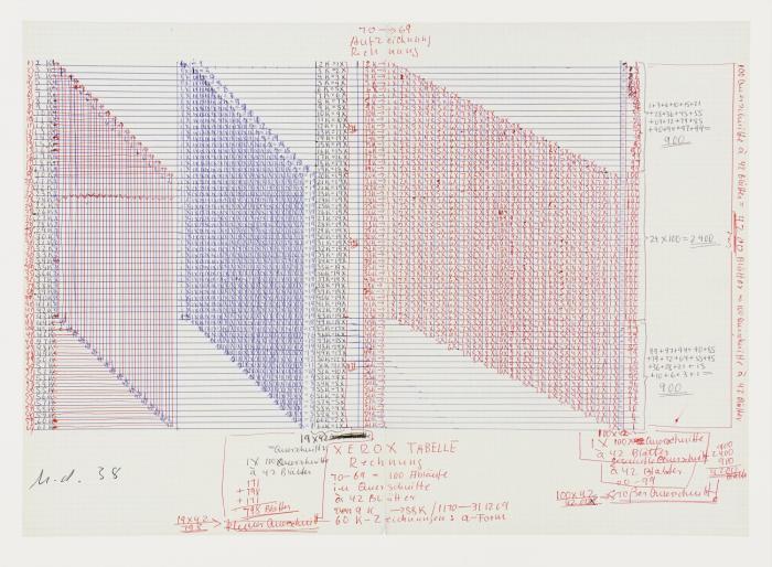OHNE TITEL (100 QUERSCHNITTE - XEROX-TABELLE)