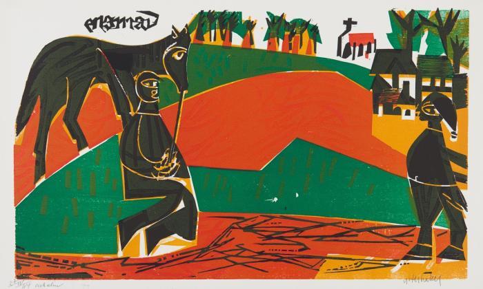 CHRISTOPHERUS / PAAR 1963 / GLÜCKWUNSCH FÜR HANNA BEKKER ... 7.IX.63  / ENSMAD (AUS: OSTERRITT) 27/IV/64 / SAMMLER MIT MAPPE UND BLUMEN 1965 / ENGEL DES SAMMLERS 1965
