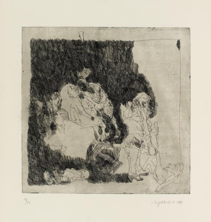 Alfred Hrdlicka. Ohne Titel. 1968 / Beim Arzt.1967. 2 Blatt Radierungen. je signiert