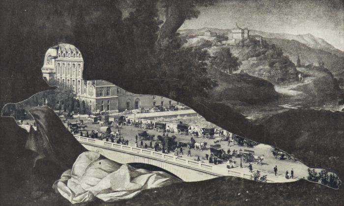 OHNE TITEL (RUHENDE VENUS - NEGRETTI / ANSICHT MIT BRÜCKE)