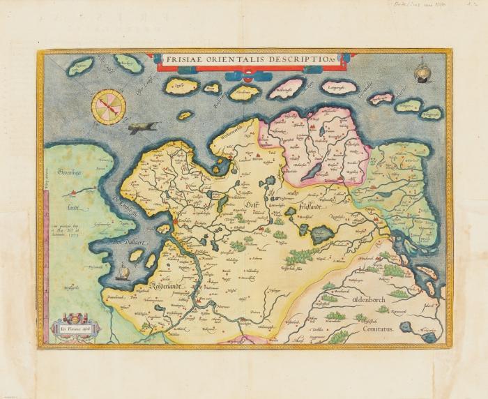 Ostfriesland. Frisiae orientalis descriptio, zwischen Dollart und Jadebusen, mit den ostfriesischen Inseln Rottumeroog/Borkum bis Wangerooge.