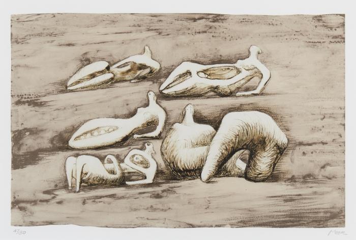 FIVE RECLINING FIGURES