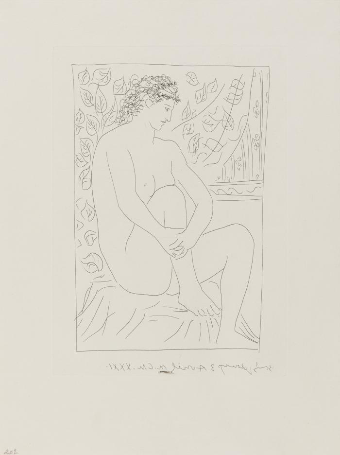 FEMME NUE ASSISE DEVANT UN RIDEAU (AUS: LA SUITE VOLLARD)