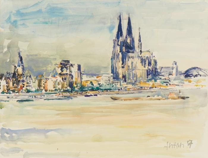 ANSICHT VOM KÖLNER DOM, VON DEUTZ AUS